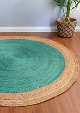 Green Handmade Jute Round Rug